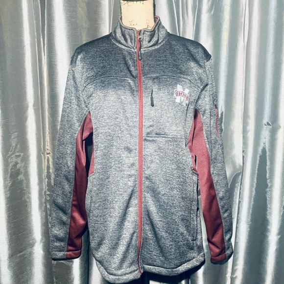 Heather Grey/Maroon/Black MSU Bulldogs Zip Jacket - Picture 2 of 8